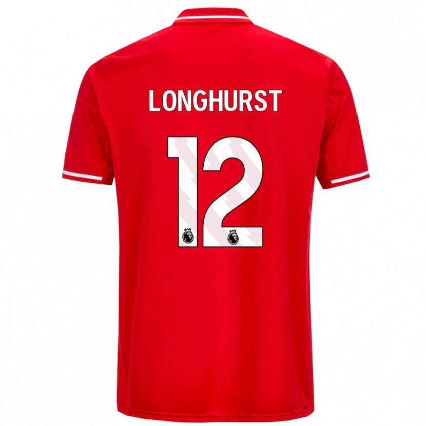 Danxen Hombre Camiseta Kate Longhurst #12 Rojo Blanco 1ª Equipación 2025/26 La Camisa