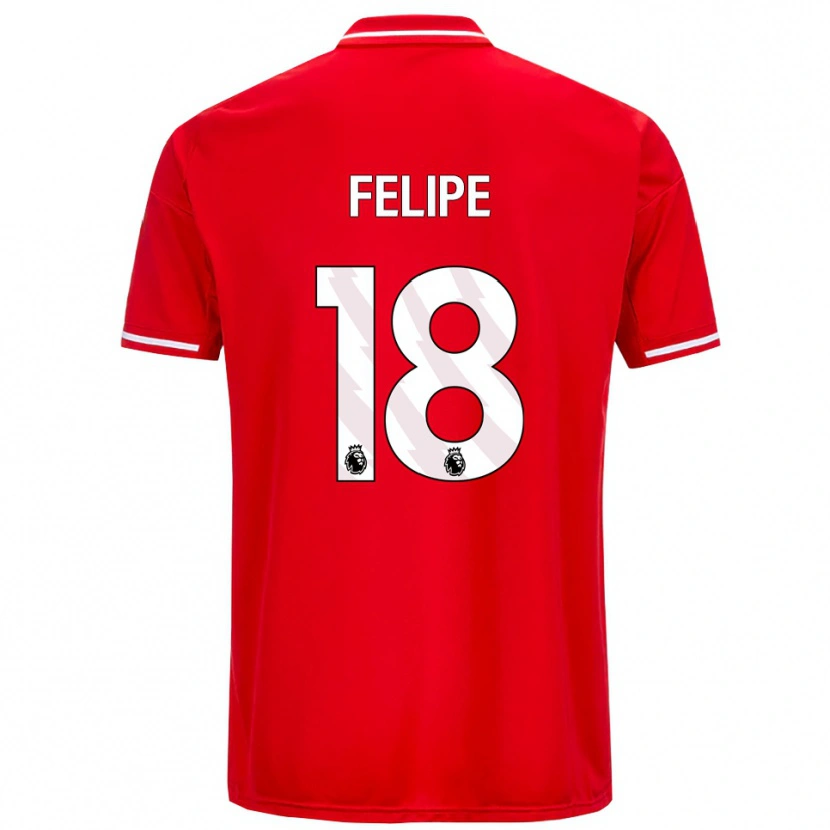 Danxen Hombre Camiseta Felipe #18 Rojo Blanco 1ª Equipación 2025/26 La Camisa