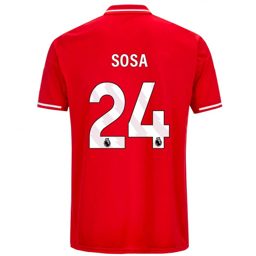 Danxen Hombre Camiseta Ramón Sosa #24 Rojo Blanco 1ª Equipación 2025/26 La Camisa