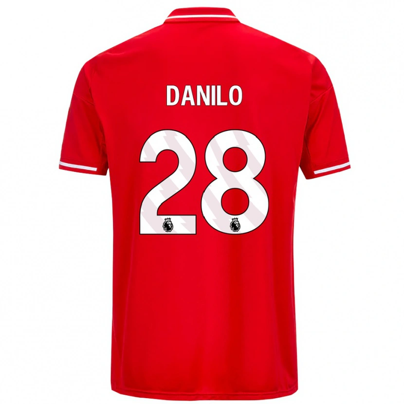 Danxen Hombre Camiseta Danilo #28 Rojo Blanco 1ª Equipación 2025/26 La Camisa