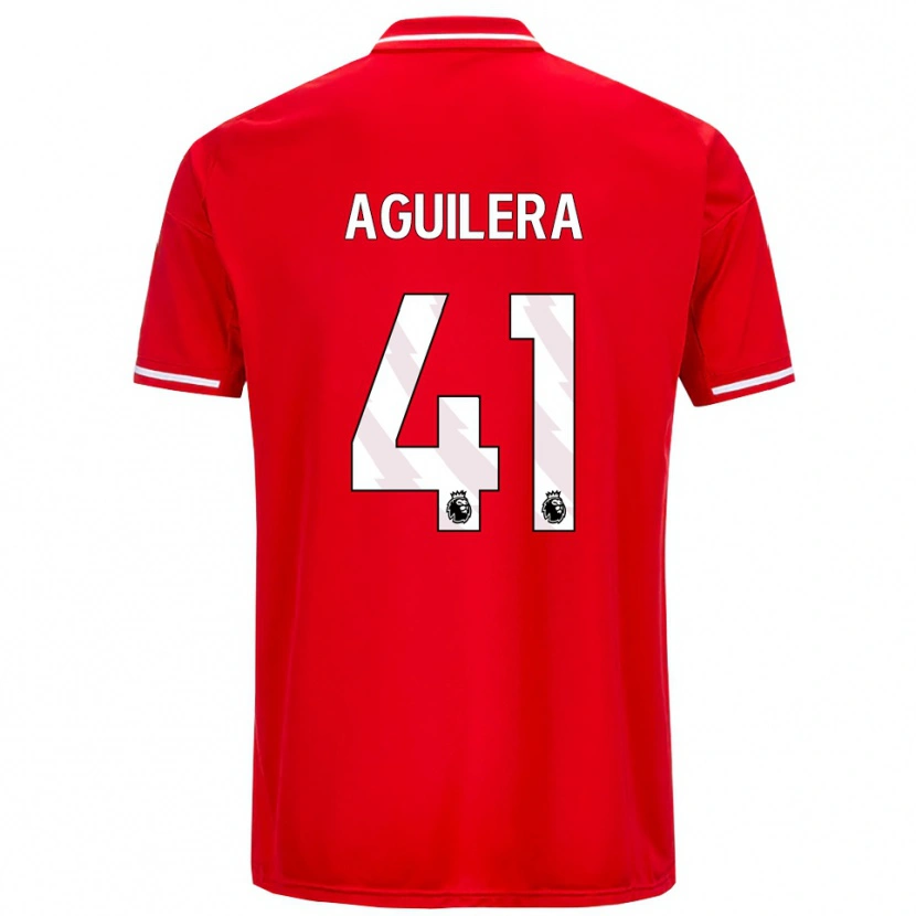 Danxen Hombre Camiseta Brandon Aguilera #41 Rojo Blanco 1ª Equipación 2025/26 La Camisa