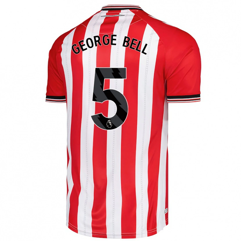 Danxen Hombre Camiseta George Bell #5 Rojo Blanco 1ª Equipación 2025/26 La Camisa