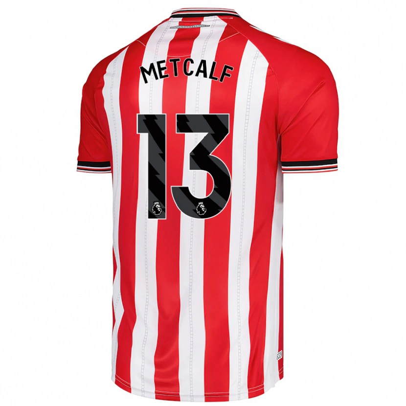 Danxen Hombre Camiseta Ben Metcalf #13 Rojo Blanco 1ª Equipación 2025/26 La Camisa