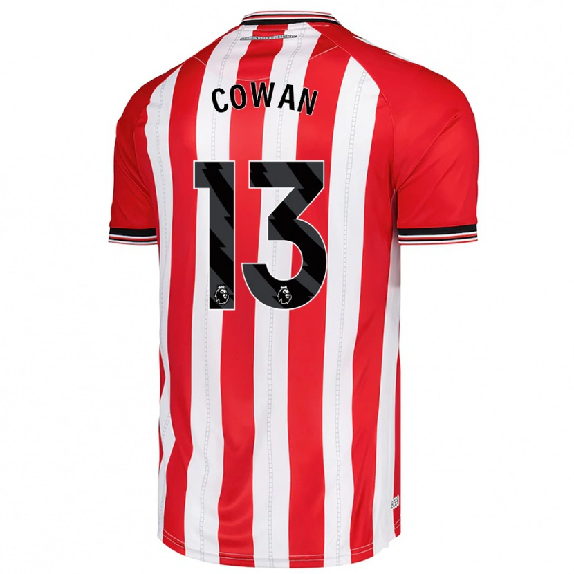Danxen Hombre Camiseta Joe Cowan #13 Rojo Blanco 1ª Equipación 2025/26 La Camisa