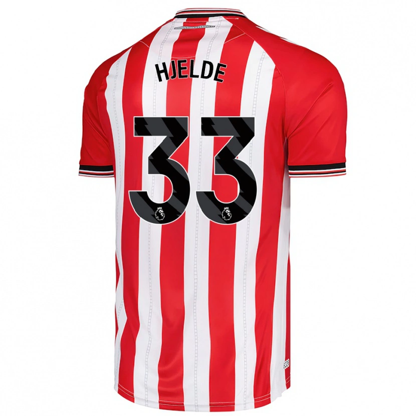 Danxen Hombre Camiseta Leo Fuhr Hjelde #33 Rojo Blanco 1ª Equipación 2025/26 La Camisa