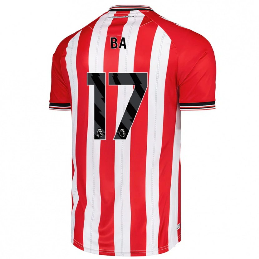 Danxen Hombre Camiseta Abdoullah Ba #17 Rojo Blanco 1ª Equipación 2025/26 La Camisa