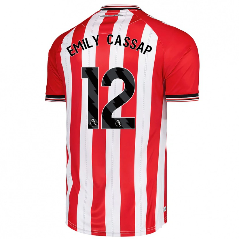 Danxen Hombre Camiseta Emily Cassap #12 Rojo Blanco 1ª Equipación 2025/26 La Camisa
