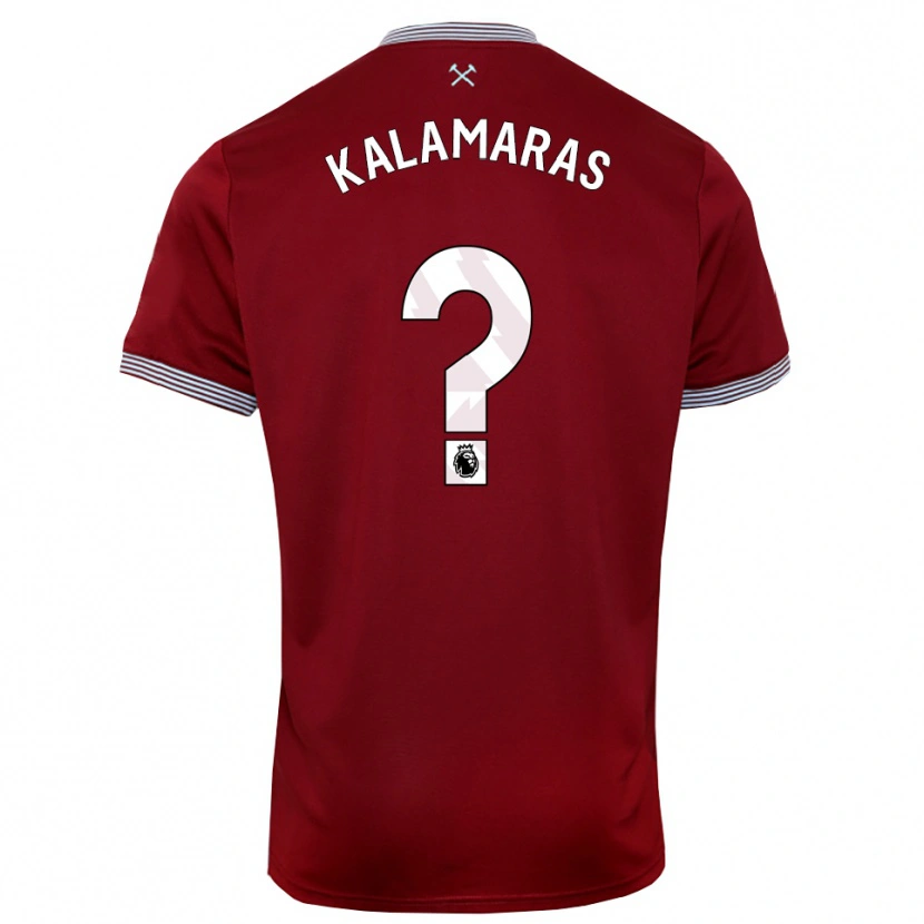 Danxen Hombre Camiseta Pablo Kalamaras #0 Borgoña Blanco 1ª Equipación 2025/26 La Camisa