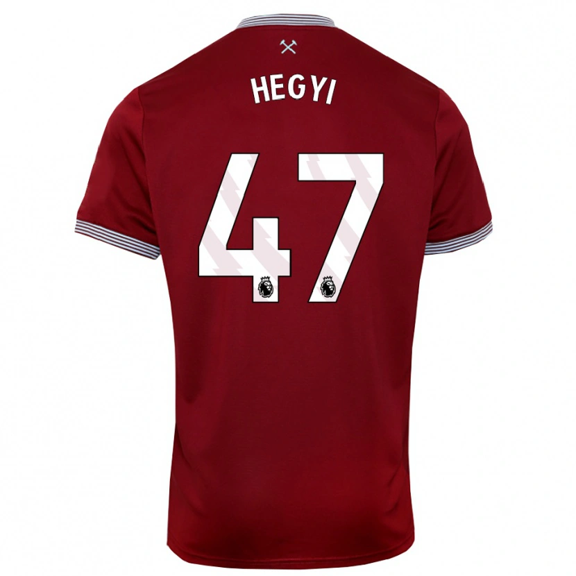 Danxen Hombre Camiseta Krisztián Hegyi #47 Borgoña Blanco 1ª Equipación 2025/26 La Camisa