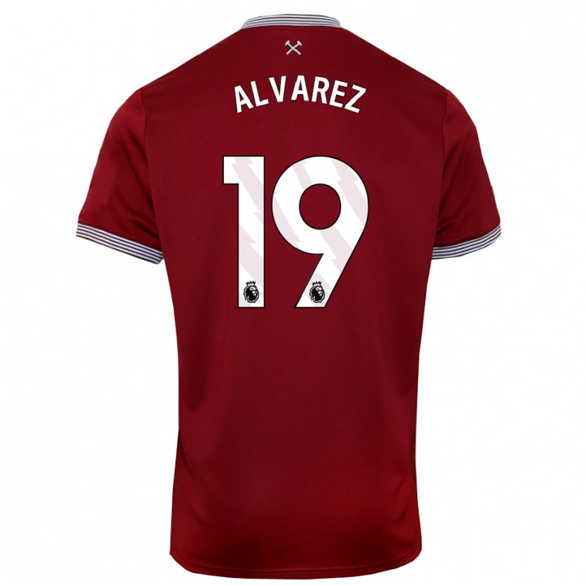 Danxen Hombre Camiseta Edson Álvarez #19 Borgoña Blanco 1ª Equipación 2025/26 La Camisa