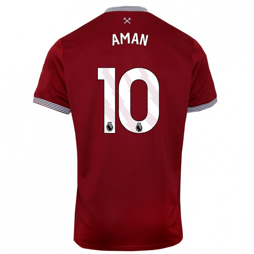 Danxen Hombre Camiseta Abdulkareem Aman #10 Borgoña Blanco 1ª Equipación 2025/26 La Camisa