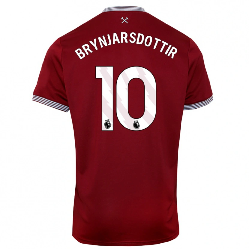Danxen Hombre Camiseta Dagný Brynjarsdóttir #10 Borgoña Blanco 1ª Equipación 2025/26 La Camisa