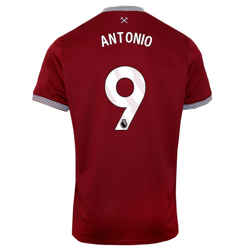 Danxen Hombre Camiseta Michail Antonio #9 Borgoña Blanco 1ª Equipación 2025/26 La Camisa