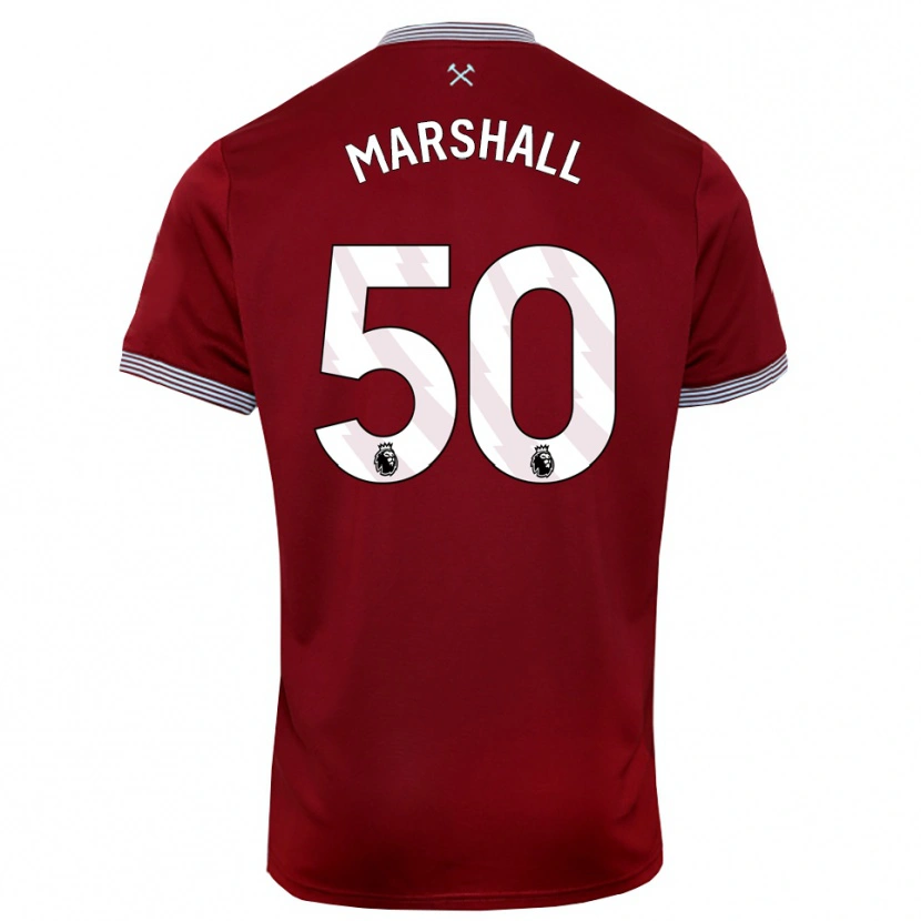 Danxen Hombre Camiseta Callum Marshall #50 Borgoña Blanco 1ª Equipación 2025/26 La Camisa