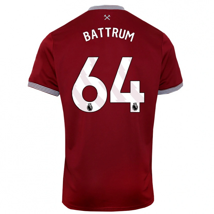 Danxen Hombre Camiseta Ryan Battrum #64 Borgoña Blanco 1ª Equipación 2025/26 La Camisa