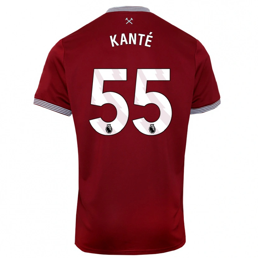 Danxen Hombre Camiseta Mohamadou Kanté #55 Borgoña Blanco 1ª Equipación 2025/26 La Camisa