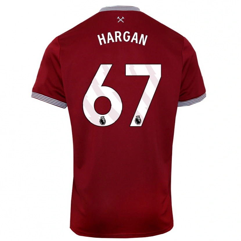 Danxen Hombre Camiseta Riley Hargan #67 Borgoña Blanco 1ª Equipación 2025/26 La Camisa