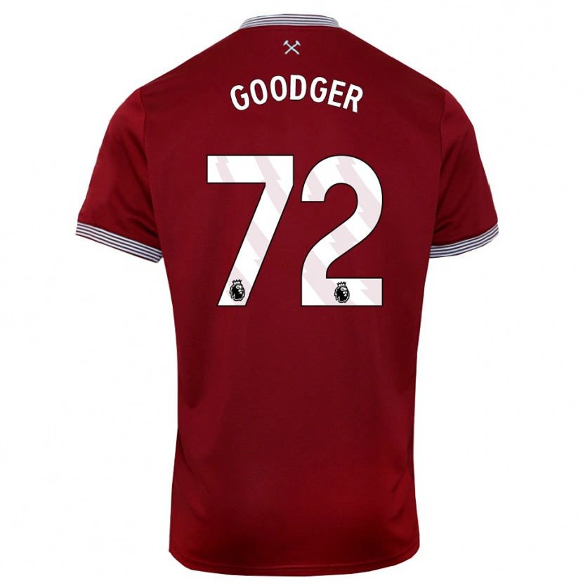 Danxen Hombre Camiseta Tommy Goodger #72 Borgoña Blanco 1ª Equipación 2025/26 La Camisa