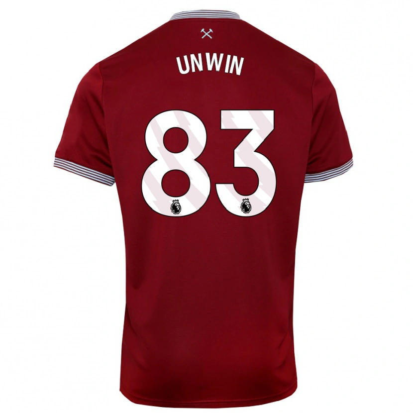 Danxen Hombre Camiseta Jonathan Unwin #83 Borgoña Blanco 1ª Equipación 2025/26 La Camisa