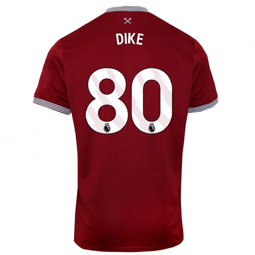 Danxen Hombre Camiseta Andre Dike #80 Borgoña Blanco 1ª Equipación 2025/26 La Camisa