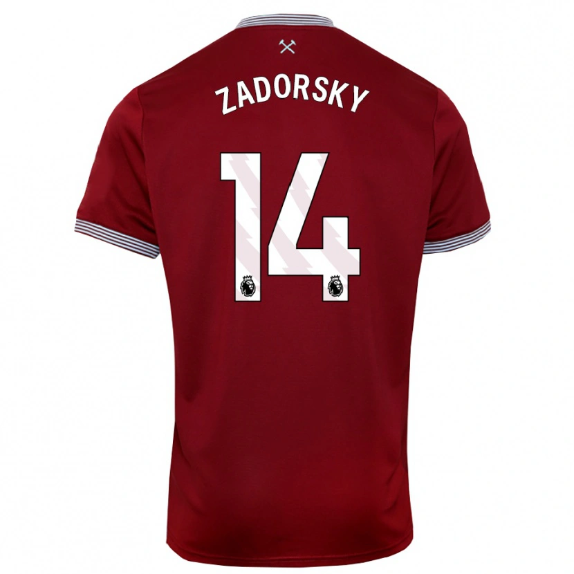 Danxen Hombre Camiseta Shelina Zadorsky #14 Borgoña Blanco 1ª Equipación 2025/26 La Camisa