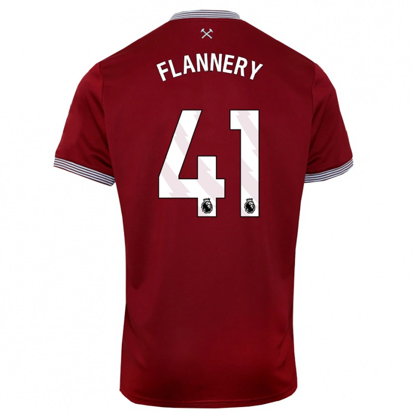 Danxen Hombre Camiseta Keira Flannery #41 Borgoña Blanco 1ª Equipación 2025/26 La Camisa