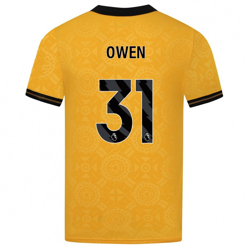 Danxen Hombre Camiseta Skye Owen #31 Amarillo Negro 1ª Equipación 2025/26 La Camisa