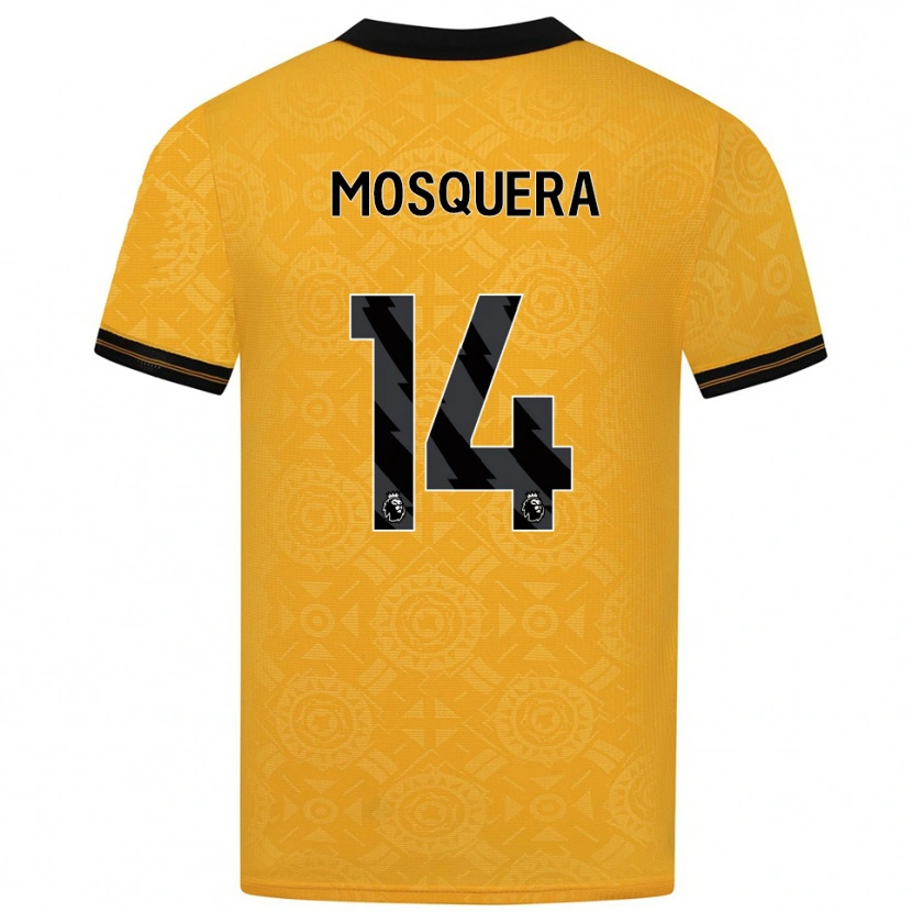 Danxen Hombre Camiseta Yerson Mosquera #14 Amarillo Negro 1ª Equipación 2025/26 La Camisa