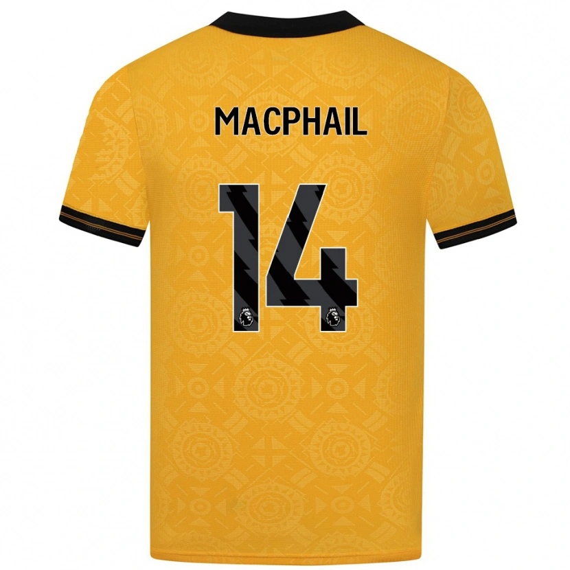 Danxen Hombre Camiseta Martha Macphail #14 Amarillo Negro 1ª Equipación 2025/26 La Camisa