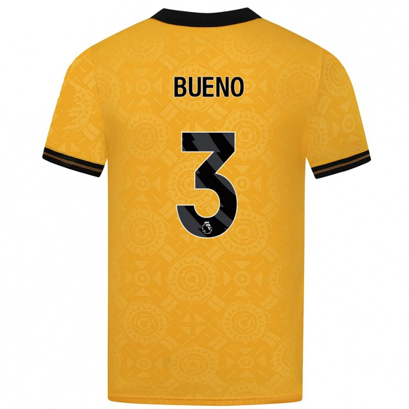 Danxen Hombre Camiseta Hugo Bueno #3 Amarillo Negro 1ª Equipación 2025/26 La Camisa