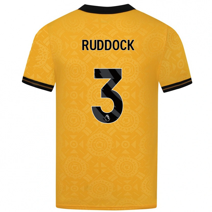 Danxen Hombre Camiseta Max Ruddock #3 Amarillo Negro 1ª Equipación 2025/26 La Camisa