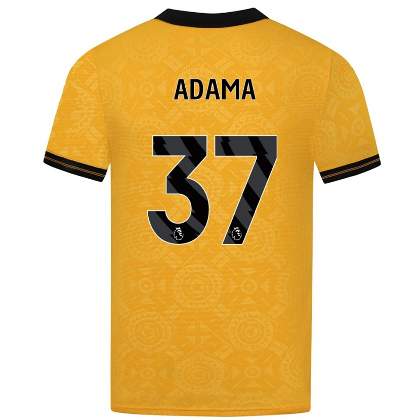 Danxen Hombre Camiseta Adama Traore #37 Amarillo Negro 1ª Equipación 2025/26 La Camisa