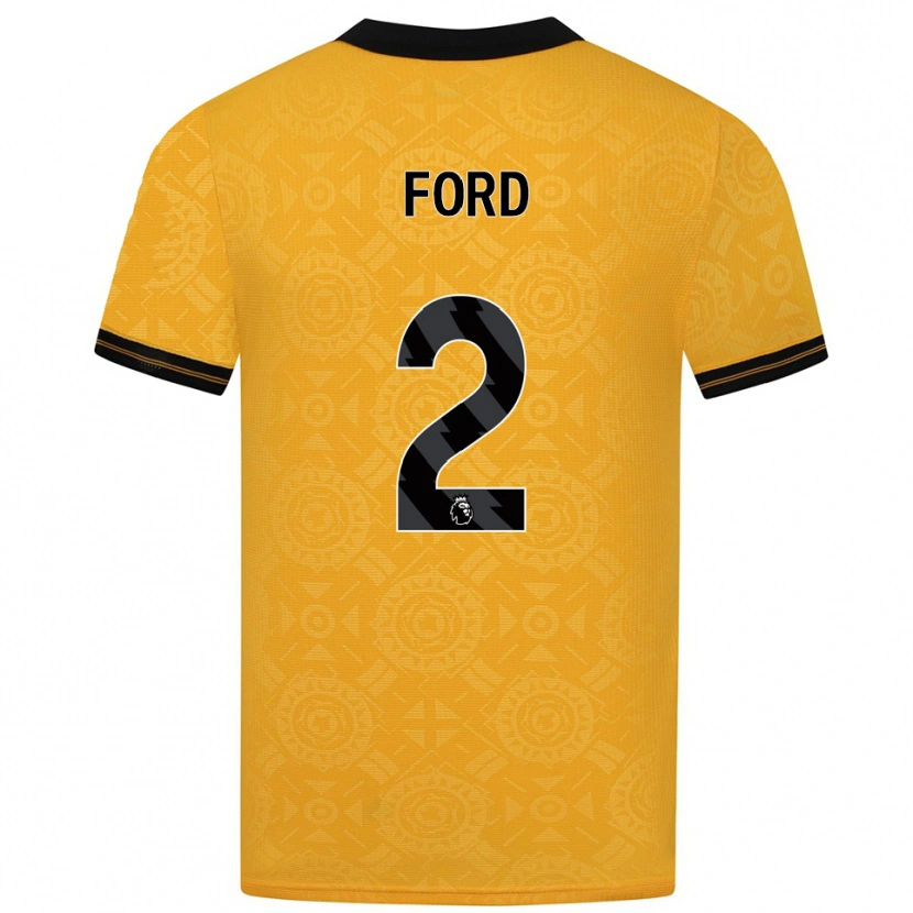 Danxen Hombre Camiseta Hayden Ford #2 Amarillo Negro 1ª Equipación 2025/26 La Camisa