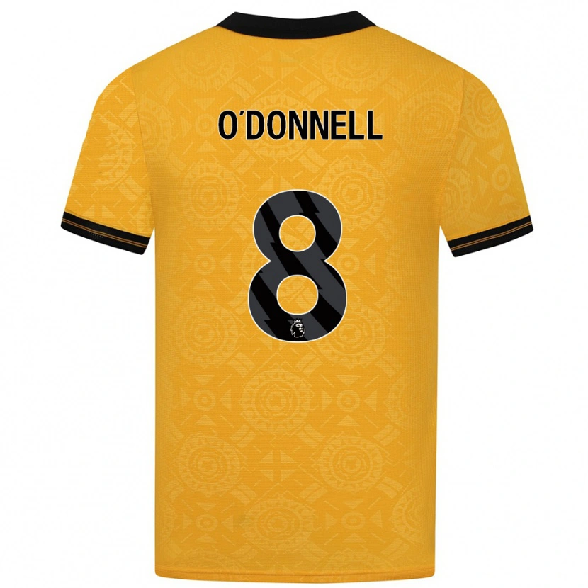 Danxen Hombre Camiseta Luke O'donnell #8 Amarillo Negro 1ª Equipación 2025/26 La Camisa
