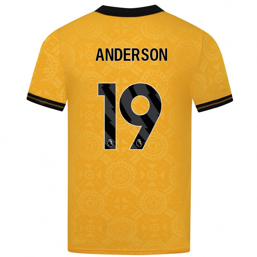 Danxen Hombre Camiseta Becky Anderson #19 Amarillo Negro 1ª Equipación 2025/26 La Camisa