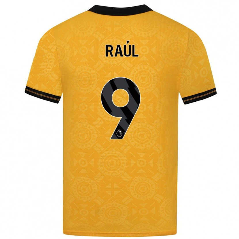 Danxen Hombre Camiseta Raul Jimenez #9 Amarillo Negro 1ª Equipación 2025/26 La Camisa
