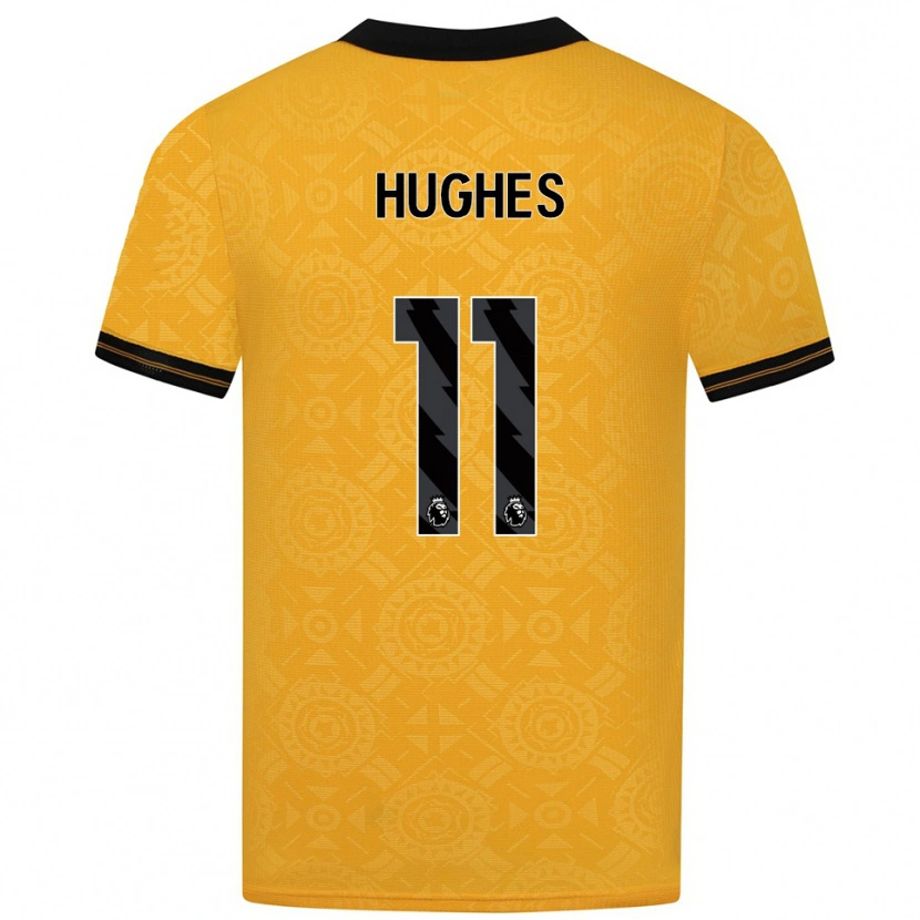 Danxen Hombre Camiseta Amber Hughes #11 Amarillo Negro 1ª Equipación 2025/26 La Camisa