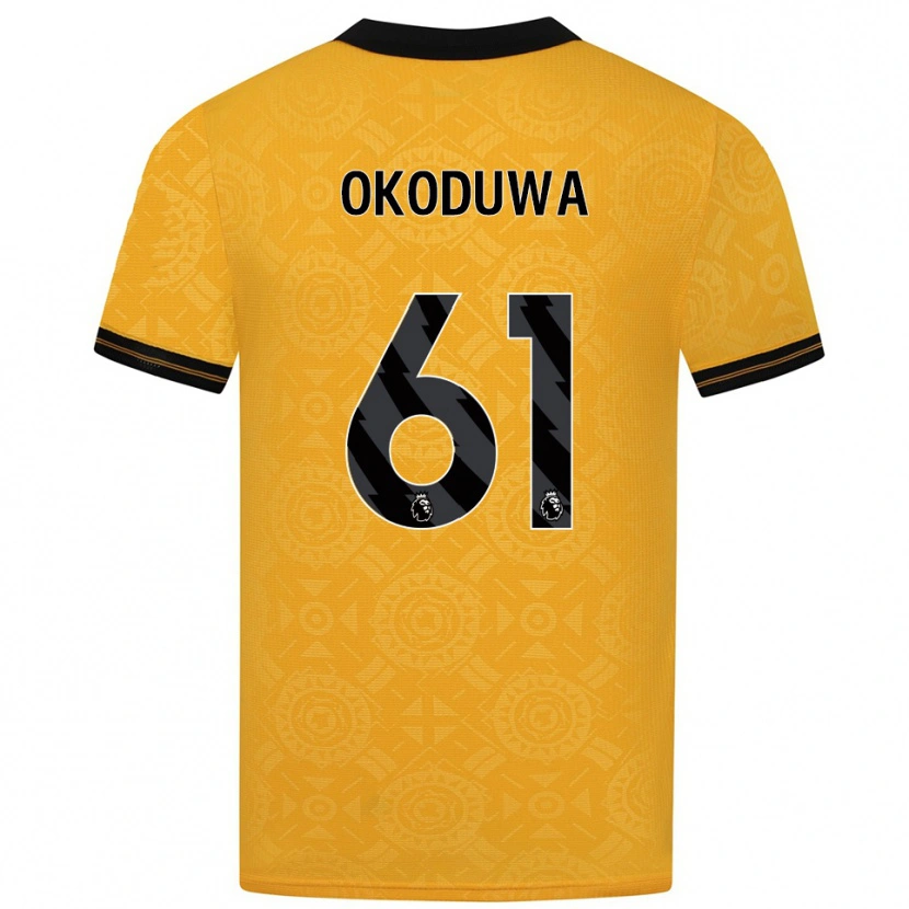 Danxen Hombre Camiseta Wesley Okoduwa #61 Amarillo Negro 1ª Equipación 2025/26 La Camisa