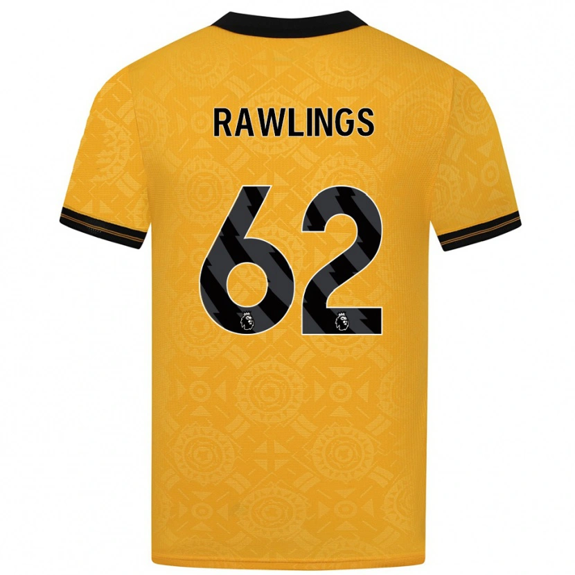 Danxen Hombre Camiseta Luke Rawlings #62 Amarillo Negro 1ª Equipación 2025/26 La Camisa