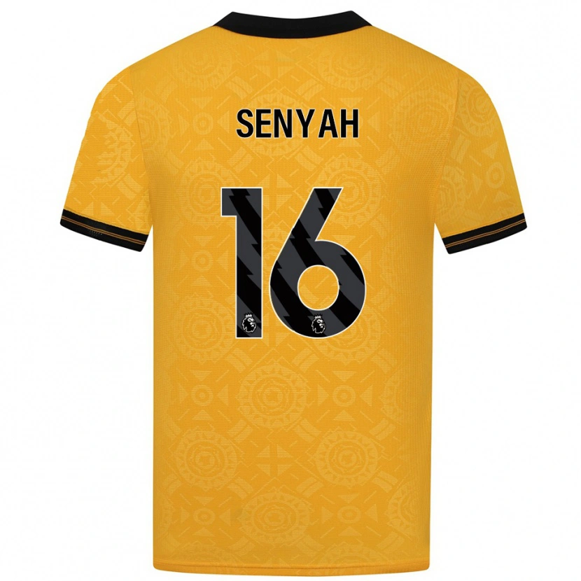 Danxen Hombre Camiseta Kwasi Senyah #16 Amarillo Negro 1ª Equipación 2025/26 La Camisa