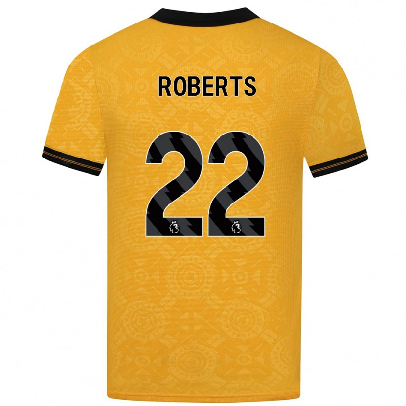 Danxen Hombre Camiseta Beth Roberts #22 Amarillo Negro 1ª Equipación 2025/26 La Camisa