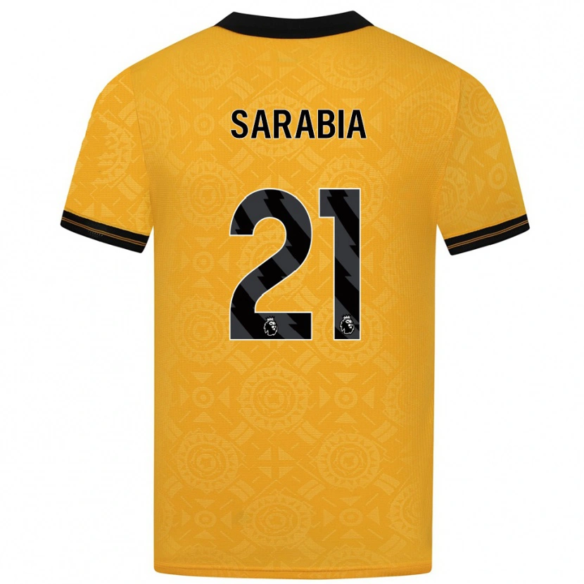 Danxen Hombre Camiseta Pablo Sarabia #21 Amarillo Negro 1ª Equipación 2025/26 La Camisa