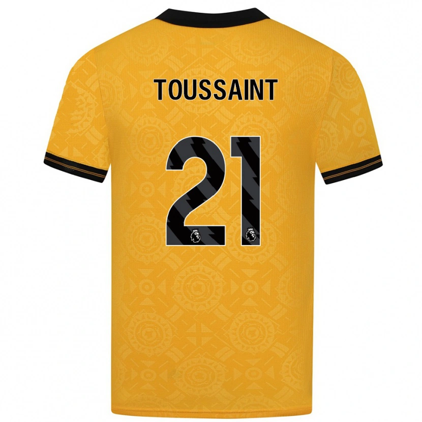 Danxen Hombre Camiseta Destiney Toussaint #21 Amarillo Negro 1ª Equipación 2025/26 La Camisa