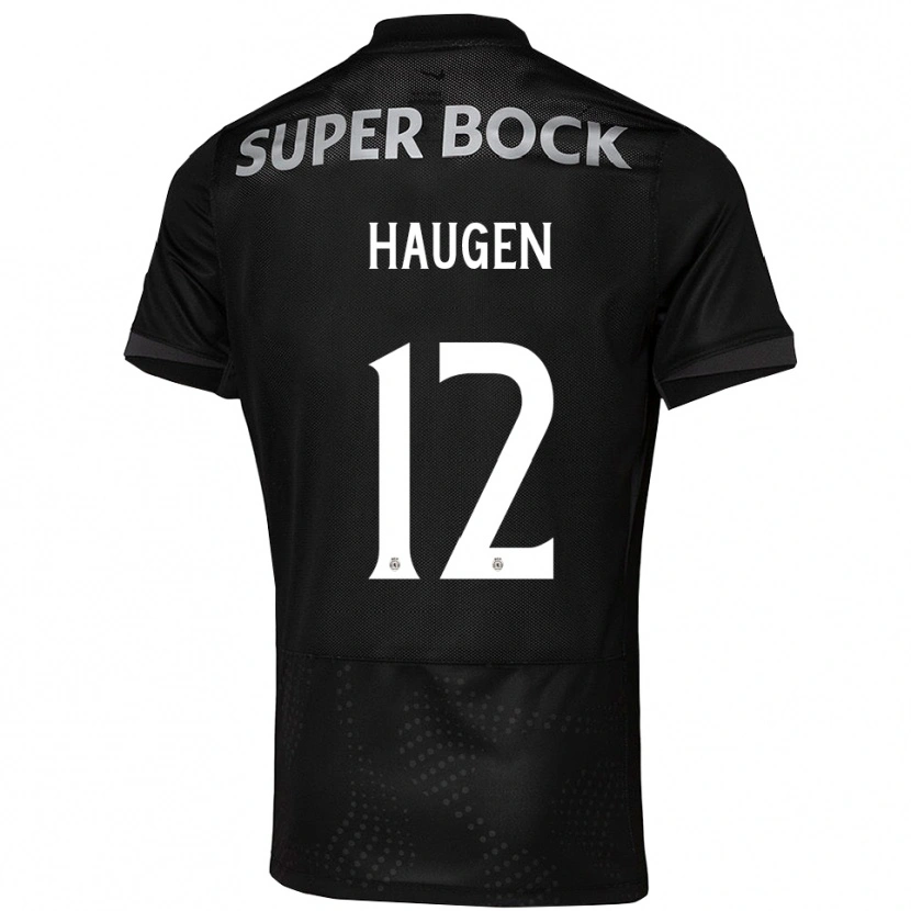 Danxen Hombre Camiseta Madison Haugen #12 Negro Blanco 2ª Equipación 2025/26 La Camisa