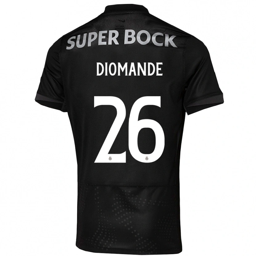 Danxen Hombre Camiseta Ousmane Diomande #26 Negro Blanco 2ª Equipación 2025/26 La Camisa