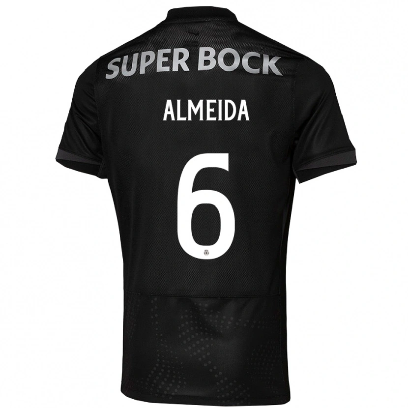 Danxen Hombre Camiseta Martim Almeida #6 Negro Blanco 2ª Equipación 2025/26 La Camisa