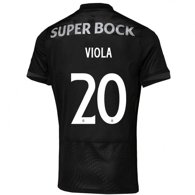Danxen Hombre Camiseta Rodrigo Viola #20 Negro Blanco 2ª Equipación 2025/26 La Camisa