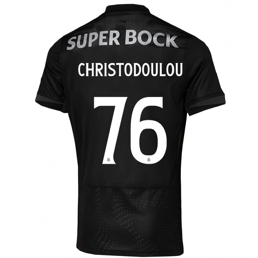 Danxen Hombre Camiseta Argyris Christodoulou #76 Negro Blanco 2ª Equipación 2025/26 La Camisa