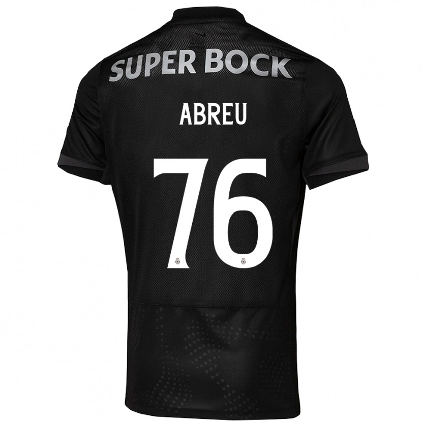 Danxen Hombre Camiseta Diogo Abreu #76 Negro Blanco 2ª Equipación 2025/26 La Camisa