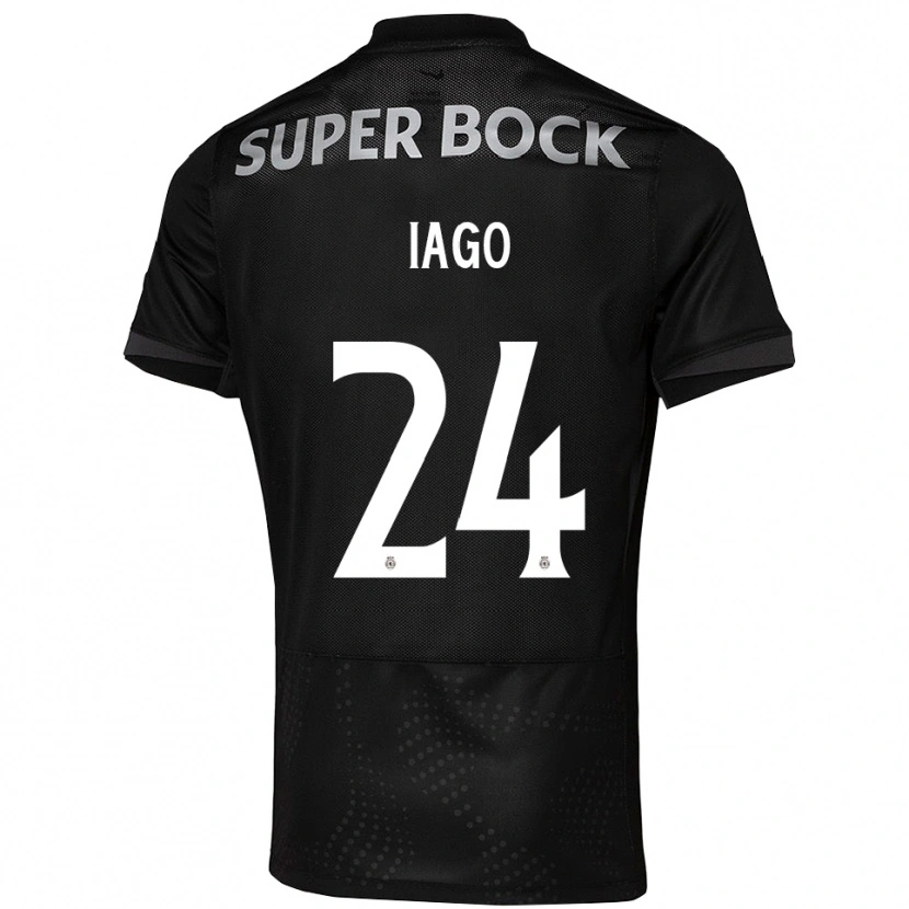 Danxen Hombre Camiseta Paulo Iago #24 Negro Blanco 2ª Equipación 2025/26 La Camisa